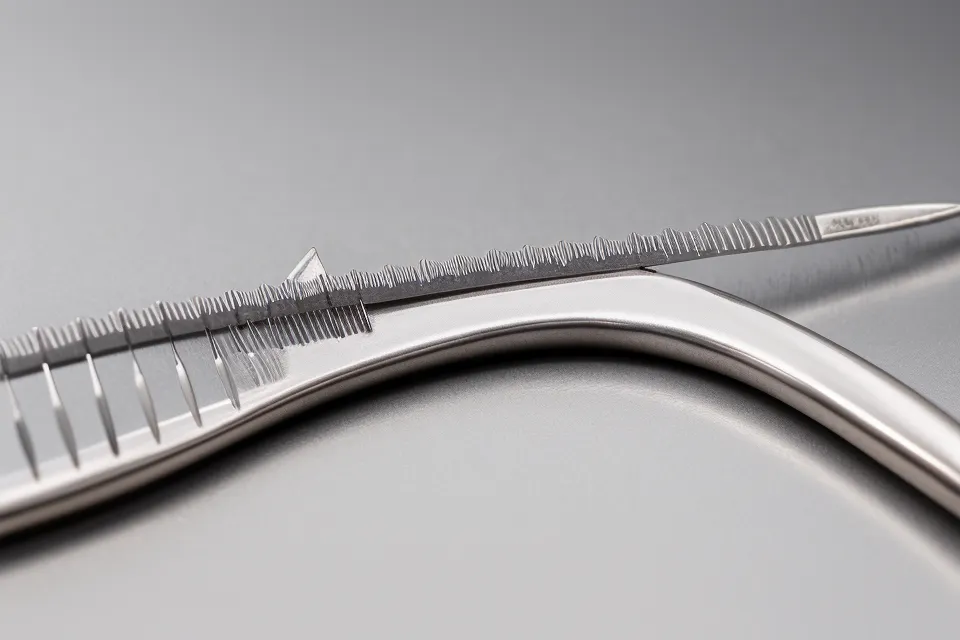 Pinzas profesionales sujetando una extensión de pestaña clásica de 0.15mm