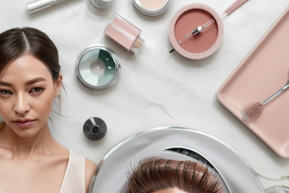 Parche de hidrogel libre de pelusa colocado correctamente para extensiones de pestañas